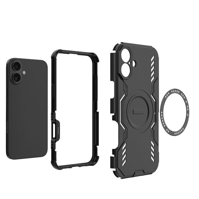 Husa pentru  iPhone 16 TitanGuard MagGrip Ultra-Rezistenta cu Protectie Camera, Colturi Ranforsate si Compatibilitate MagSafe - Albastru