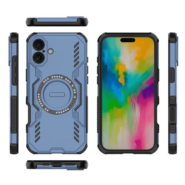 Husa pentru  iPhone 16 TitanGuard MagGrip Ultra-Rezistenta cu Protectie Camera, Colturi Ranforsate si Compatibilitate MagSafe - Albastru