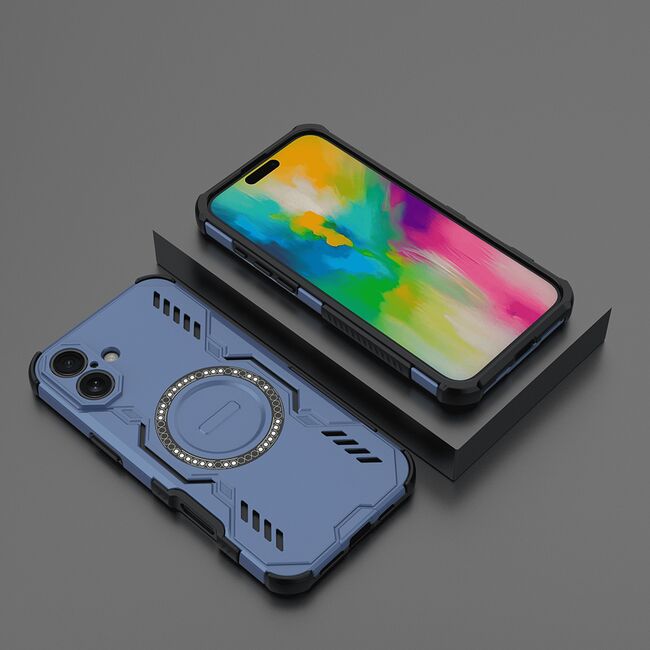 Husa pentru  iPhone 16 TitanGuard MagGrip Ultra-Rezistenta cu Protectie Camera, Colturi Ranforsate si Compatibilitate MagSafe - Albastru