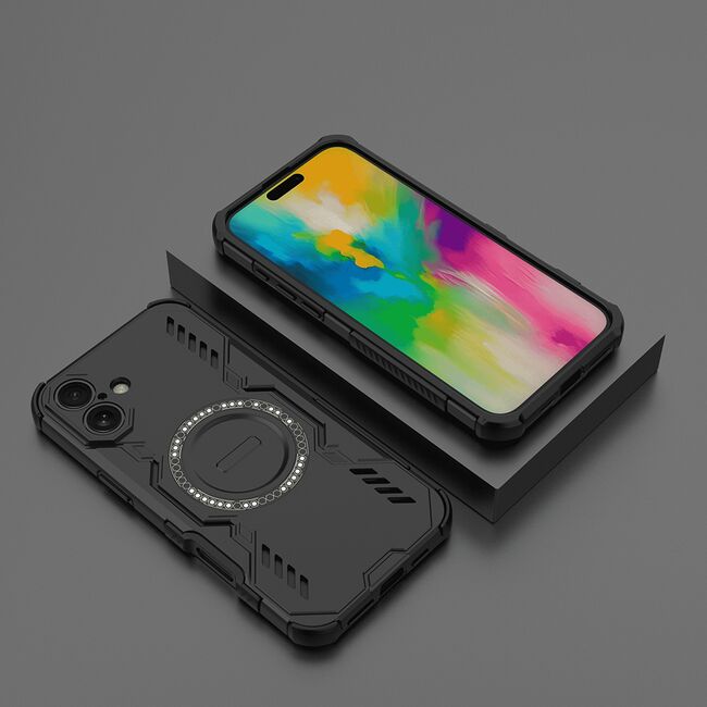 Husa pentru  iPhone 16 TitanGuard MagGrip Ultra-Rezistenta cu Protectie Camera, Colturi Ranforsate si Compatibilitate MagSafe - Negru
