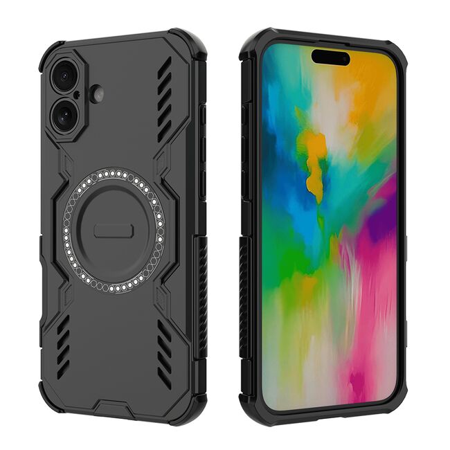Husa pentru  iPhone 16 TitanGuard MagGrip Ultra-Rezistenta cu Protectie Camera, Colturi Ranforsate si Compatibilitate MagSafe - Negru