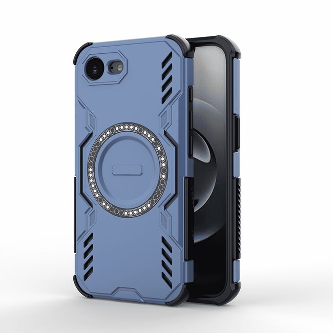 Husa pentru  iPhone 16e TitanGuard MagGrip Ultra-Rezistenta cu Protectie Camera, Colturi Ranforsate si Compatibilitate MagSafe - Albastru