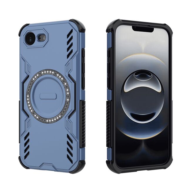 Husa pentru  iPhone 16e TitanGuard MagGrip Ultra-Rezistenta cu Protectie Camera, Colturi Ranforsate si Compatibilitate MagSafe - Albastru