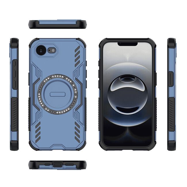 Husa pentru  iPhone 16e TitanGuard MagGrip Ultra-Rezistenta cu Protectie Camera, Colturi Ranforsate si Compatibilitate MagSafe - Albastru