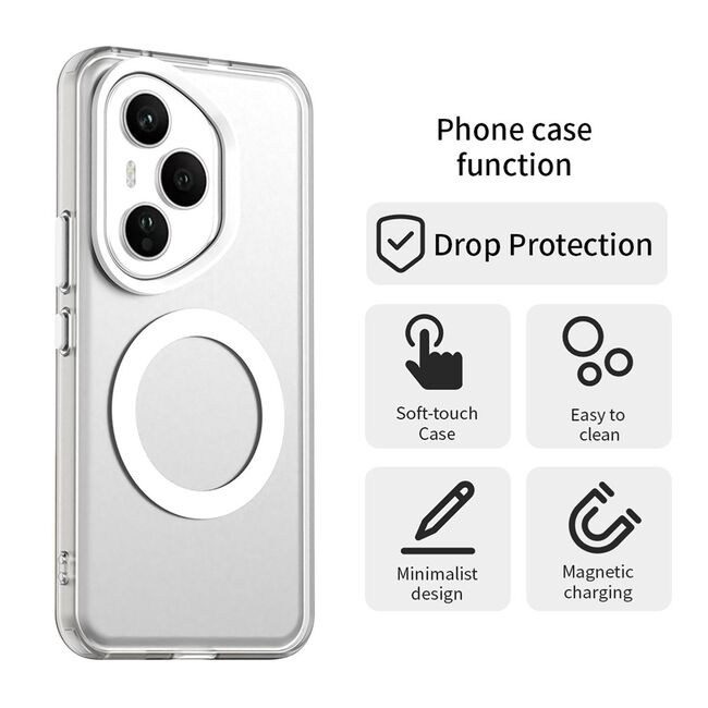 Husa premium pentru  Honor 400 Pro VivaShell Fusion compatibila MagSafe, Anti-Shock - Protectie Avansata Display & Camera - Design Slim și Elegant - Alb