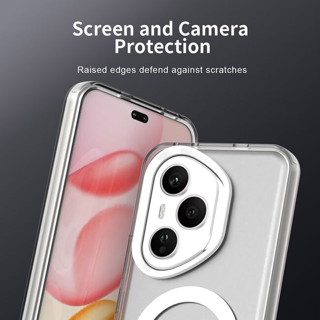 Husa premium pentru  Honor 400 Pro VivaShell Fusion compatibila MagSafe, Anti-Shock - Protectie Avansata Display & Camera - Design Slim și Elegant - Alb
