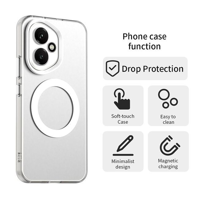Husa premium pentru  Honor 400 VivaShell Fusion compatibila MagSafe, Anti-Shock - Protectie Avansata Display & Camera - Design Slim și Elegant - Alb