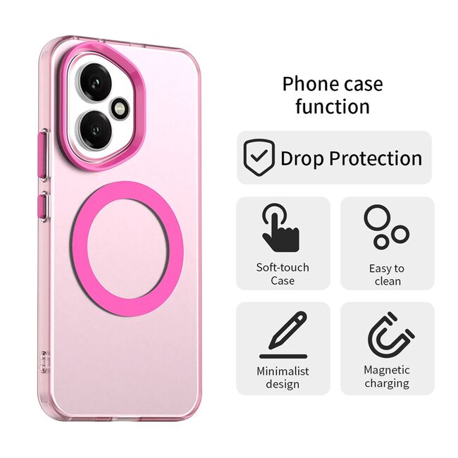 Husa premium pentru  Honor 400 VivaShell Fusion compatibila MagSafe, Anti-Shock - Protectie Avansata Display & Camera - Design Slim și Elegant - Roz