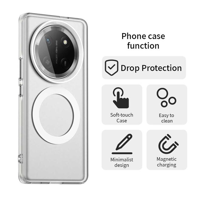 Husa premium pentru  Honor Magic 7 Lite VivaShell Fusion compatibila MagSafe, Anti-Shock - Protectie Avansata Display & Camera - Design Slim și Elegant - Alb