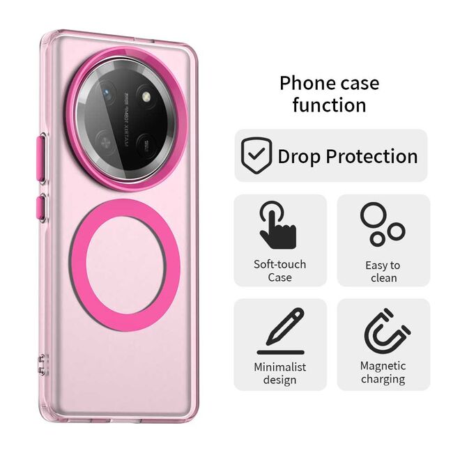 Husa premium pentru  Honor Magic 7 Lite VivaShell Fusion compatibila MagSafe, Anti-Shock - Protectie Avansata Display & Camera - Design Slim și Elegant - Roz