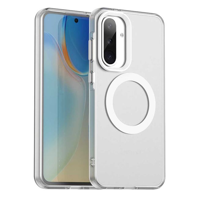 Husa premium pentru  Samsung Galaxy A56 VivaShell Fusion compatibila MagSafe, Anti-Shock - Protectie Avansata Display & Camera - Design Slim și Elegant - Alb