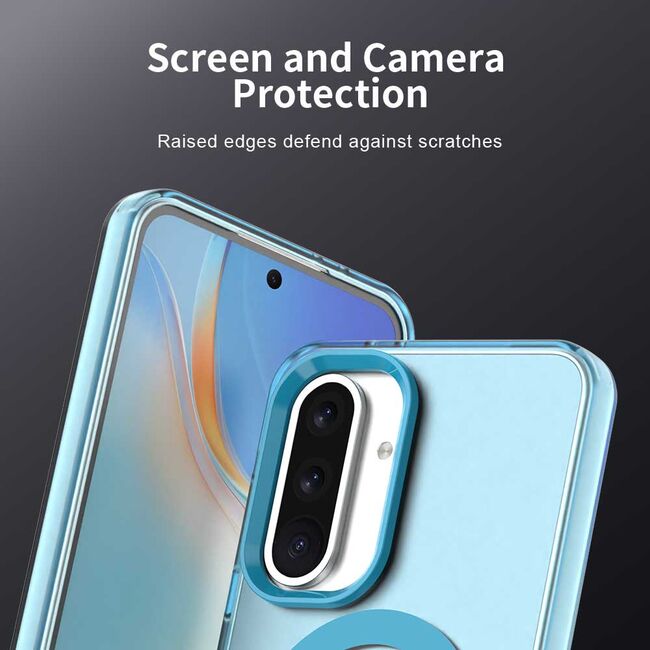 Husa premium pentru  Samsung Galaxy A56 VivaShell Fusion compatibila MagSafe, Anti-Shock - Protectie Avansata Display & Camera - Design Slim și Elegant - Albastru