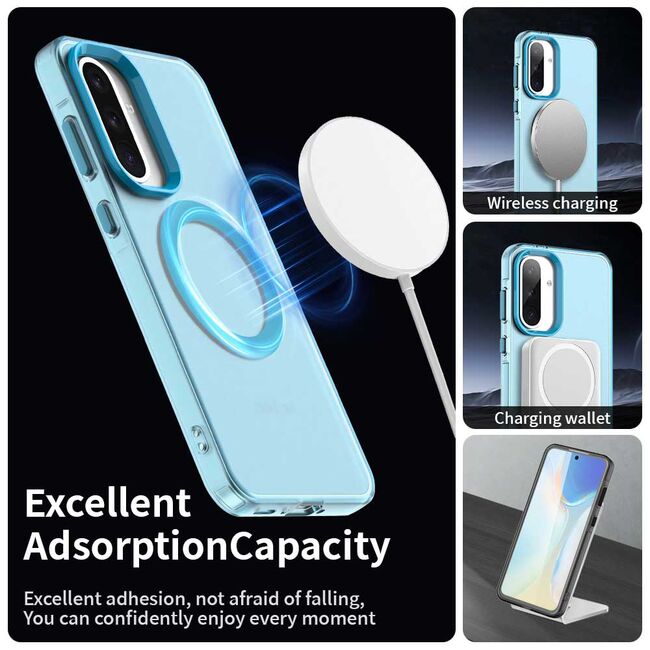 Husa premium pentru  Samsung Galaxy A56 VivaShell Fusion compatibila MagSafe, Anti-Shock - Protectie Avansata Display & Camera - Design Slim și Elegant - Albastru