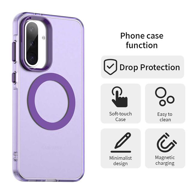 Husa premium pentru  Samsung Galaxy A56 VivaShell Fusion compatibila MagSafe, Anti-Shock - Protectie Avansata Display & Camera - Design Slim și Elegant - Mov