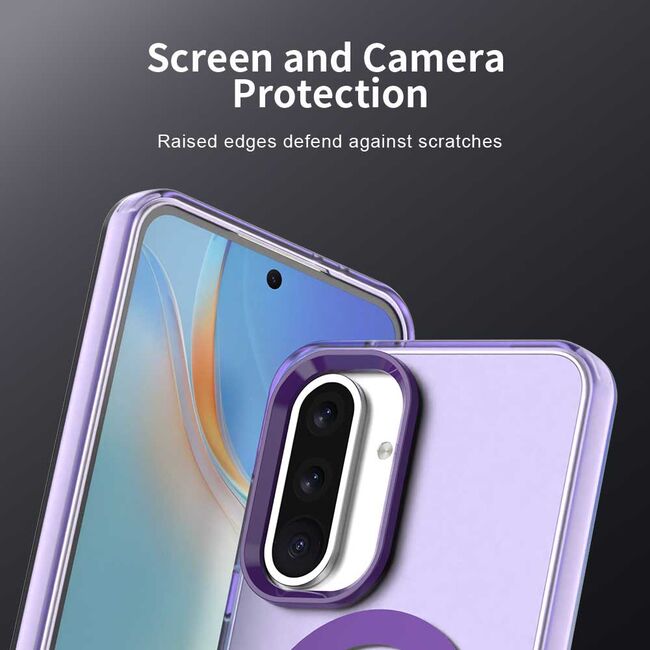 Husa premium pentru  Samsung Galaxy A56 VivaShell Fusion compatibila MagSafe, Anti-Shock - Protectie Avansata Display & Camera - Design Slim și Elegant - Mov