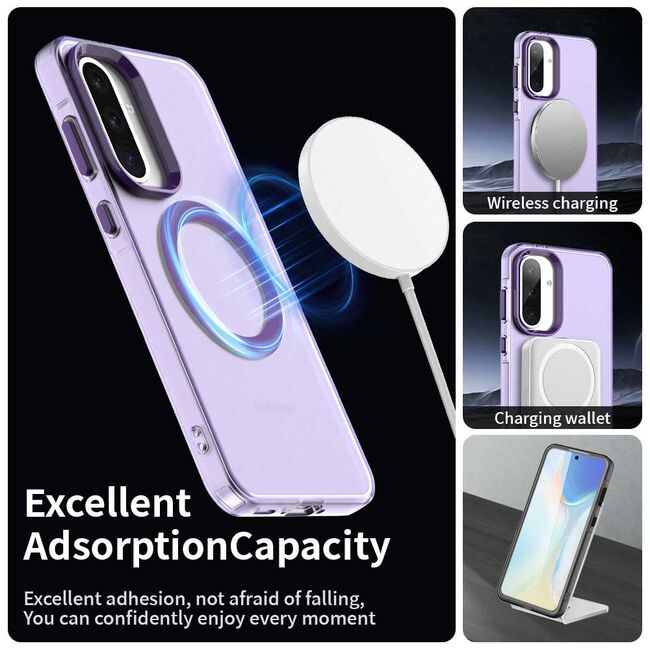 Husa premium pentru  Samsung Galaxy A56 VivaShell Fusion compatibila MagSafe, Anti-Shock - Protectie Avansata Display & Camera - Design Slim și Elegant - Mov