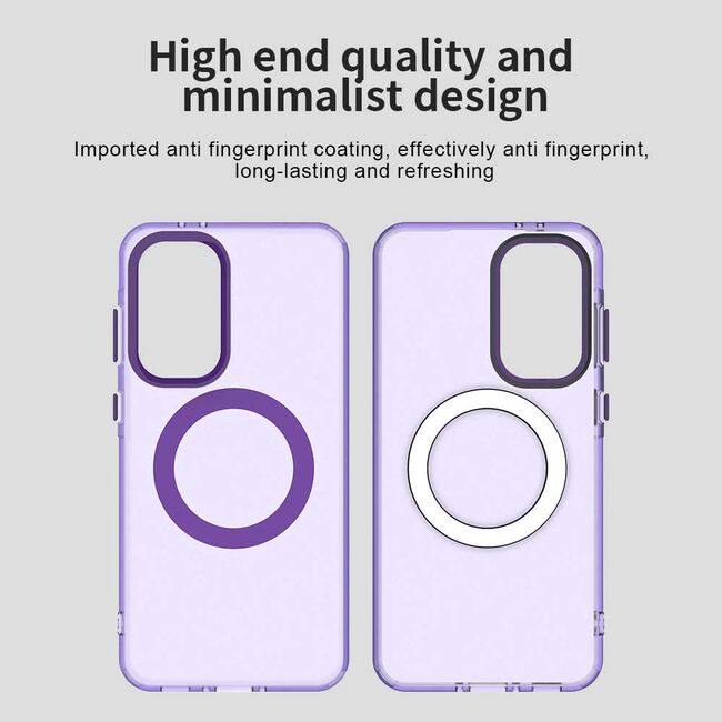 Husa premium pentru  Samsung Galaxy A56 VivaShell Fusion compatibila MagSafe, Anti-Shock - Protectie Avansata Display & Camera - Design Slim și Elegant - Mov