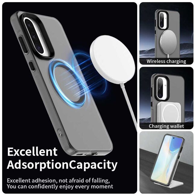 Husa premium pentru  Samsung Galaxy A56 VivaShell Fusion compatibila MagSafe, Anti-Shock - Protectie Avansata Display & Camera - Design Slim și Elegant - Negru