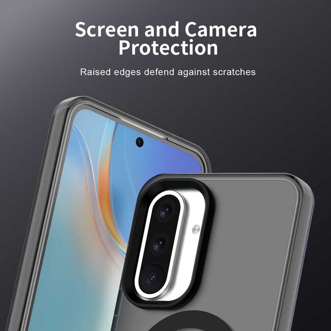 Husa premium pentru  Samsung Galaxy A56 VivaShell Fusion compatibila MagSafe, Anti-Shock - Protectie Avansata Display & Camera - Design Slim și Elegant - Negru