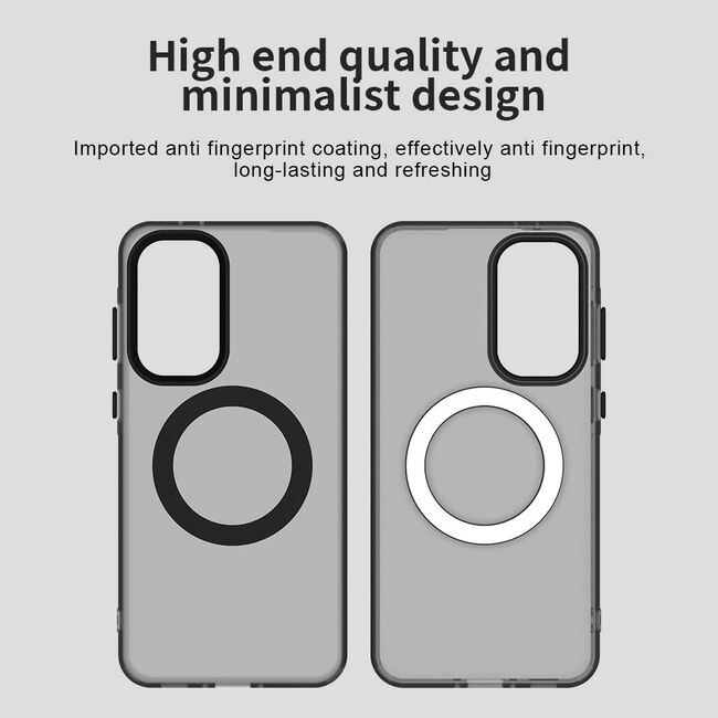 Husa premium pentru  Samsung Galaxy A56 VivaShell Fusion compatibila MagSafe, Anti-Shock - Protectie Avansata Display & Camera - Design Slim și Elegant - Negru