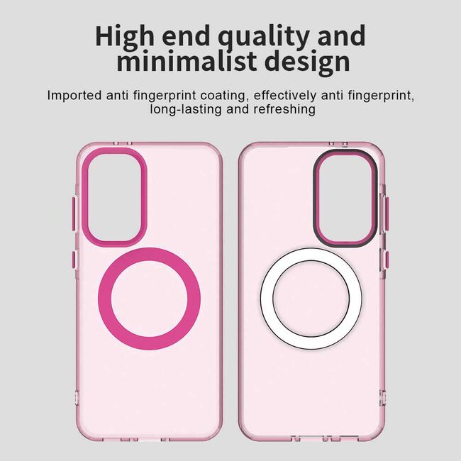 Husa premium pentru  Samsung Galaxy A56 VivaShell Fusion compatibila MagSafe, Anti-Shock - Protectie Avansata Display & Camera - Design Slim și Elegant - Roz