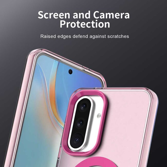 Husa premium pentru  Samsung Galaxy A56 VivaShell Fusion compatibila MagSafe, Anti-Shock - Protectie Avansata Display & Camera - Design Slim și Elegant - Roz