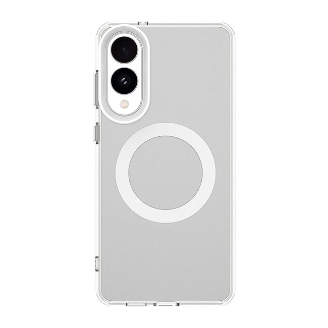 Husa premium pentru  Samsung Galaxy S25 Edge VivaShell Fusion compatibila MagSafe, Anti-Shock - Protectie Avansata Display & Camera - Design Slim și Elegant - Alb