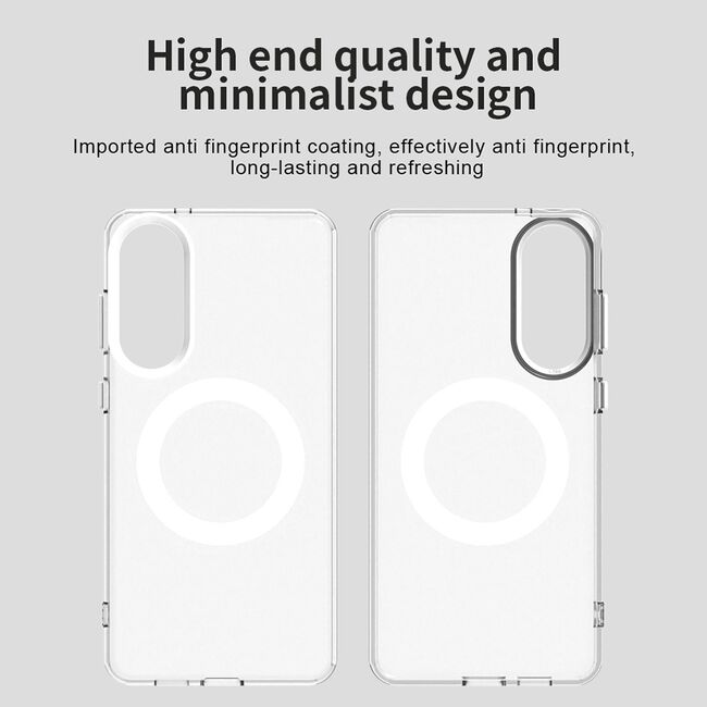 Husa premium pentru  Samsung Galaxy S25 Edge VivaShell Fusion compatibila MagSafe, Anti-Shock - Protectie Avansata Display & Camera - Design Slim și Elegant - Alb