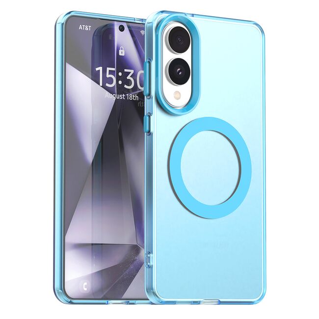 Husa premium pentru  Samsung Galaxy S25 Edge VivaShell Fusion compatibila MagSafe, Anti-Shock - Protectie Avansata Display & Camera - Design Slim și Elegant - Albastru