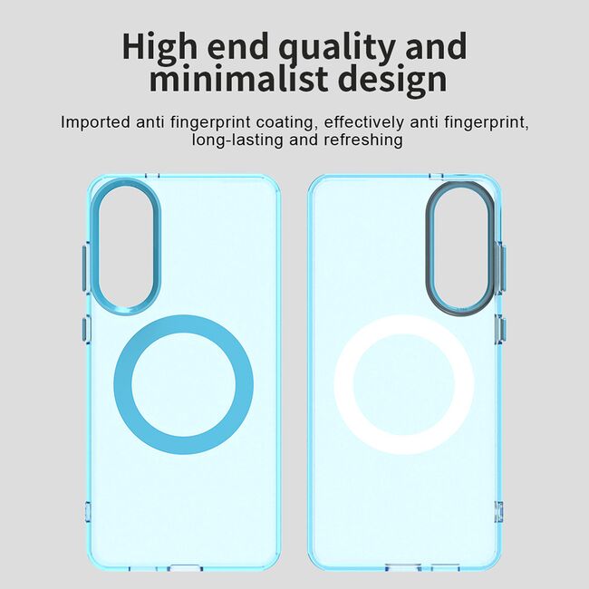 Husa premium pentru  Samsung Galaxy S25 Edge VivaShell Fusion compatibila MagSafe, Anti-Shock - Protectie Avansata Display & Camera - Design Slim și Elegant - Albastru