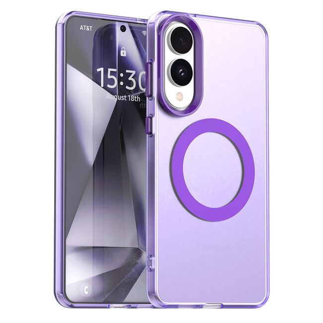 Husa premium pentru  Samsung Galaxy S25 Edge VivaShell Fusion compatibila MagSafe, Anti-Shock - Protectie Avansata Display & Camera - Design Slim și Elegant - Mov
