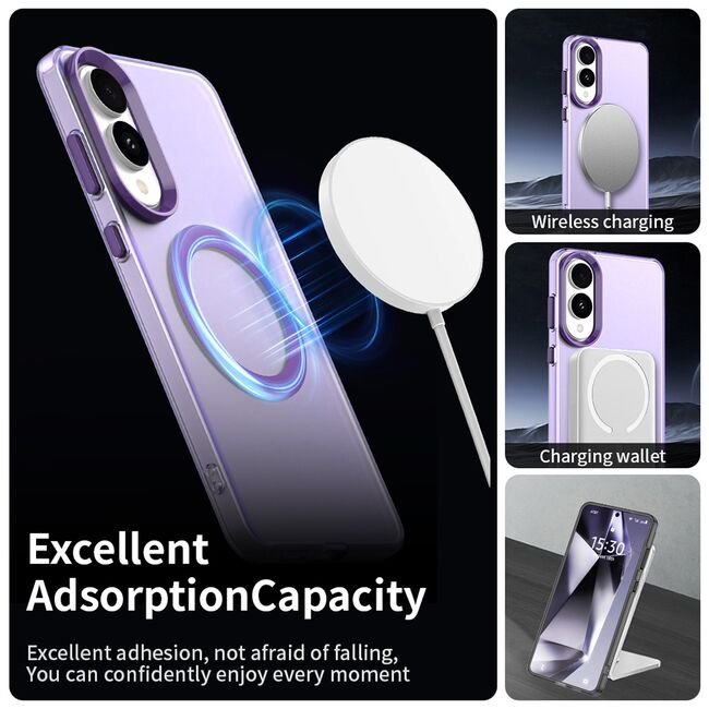 Husa premium pentru  Samsung Galaxy S25 Edge VivaShell Fusion compatibila MagSafe, Anti-Shock - Protectie Avansata Display & Camera - Design Slim și Elegant - Mov