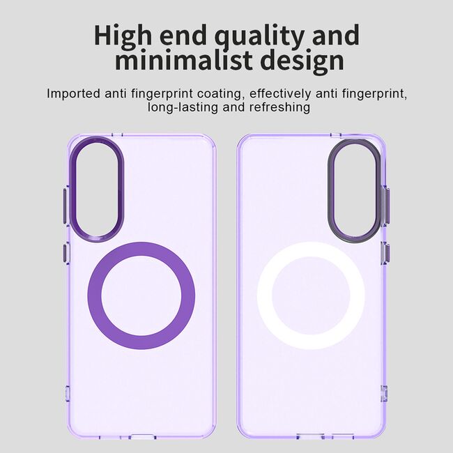 Husa premium pentru  Samsung Galaxy S25 Edge VivaShell Fusion compatibila MagSafe, Anti-Shock - Protectie Avansata Display & Camera - Design Slim și Elegant - Mov