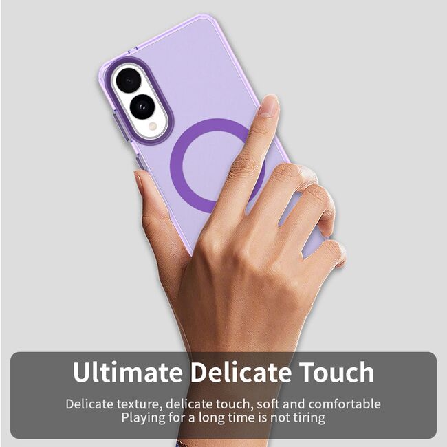 Husa premium pentru  Samsung Galaxy S25 Edge VivaShell Fusion compatibila MagSafe, Anti-Shock - Protectie Avansata Display & Camera - Design Slim și Elegant - Mov