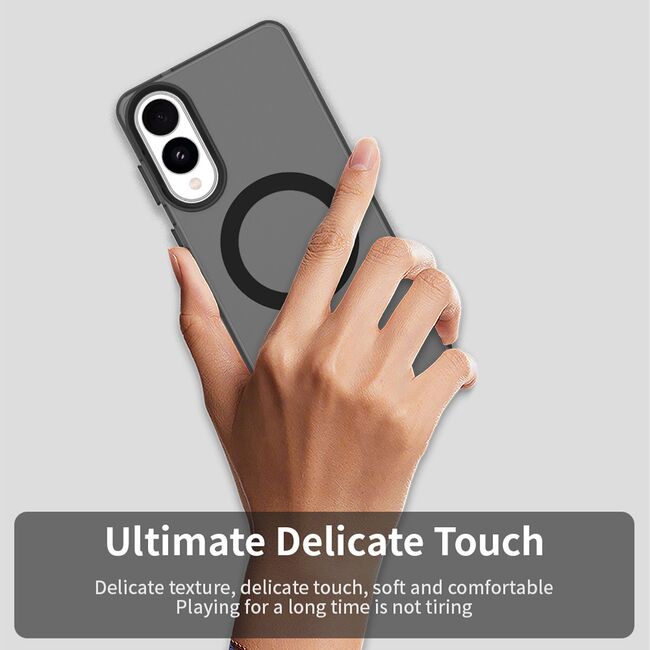 Husa premium pentru  Samsung Galaxy S25 Edge VivaShell Fusion compatibila MagSafe, Anti-Shock - Protectie Avansata Display & Camera - Design Slim și Elegant - Negru