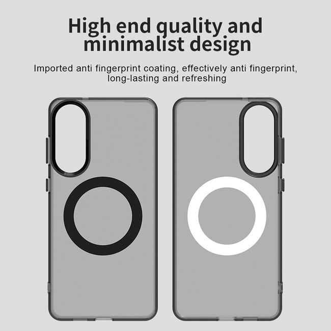 Husa premium pentru  Samsung Galaxy S25 Edge VivaShell Fusion compatibila MagSafe, Anti-Shock - Protectie Avansata Display & Camera - Design Slim și Elegant - Negru