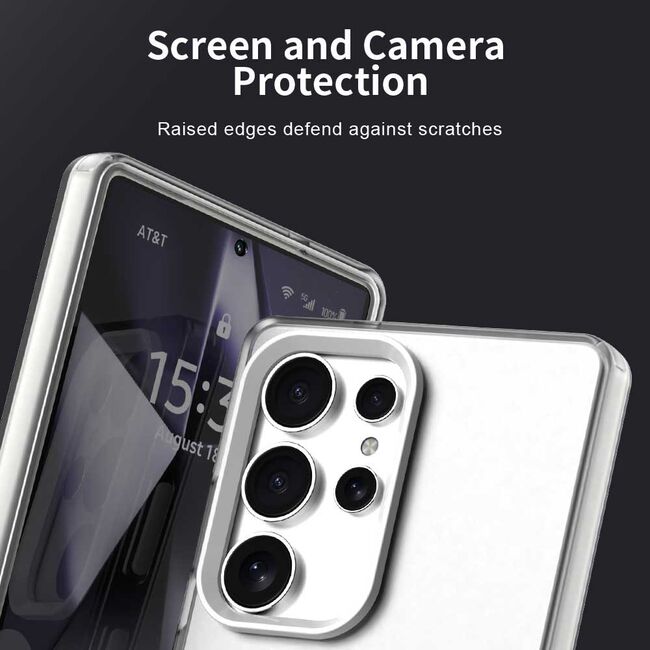 Husa premium pentru  Samsung Galaxy S25 Ultra VivaShell Fusion compatibila MagSafe, Anti-Shock - Protectie Avansata Display & Camera - Design Slim și Elegant - Alb