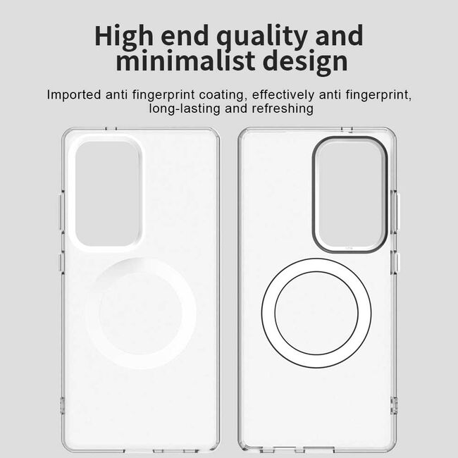 Husa premium pentru  Samsung Galaxy S25 Ultra VivaShell Fusion compatibila MagSafe, Anti-Shock - Protectie Avansata Display & Camera - Design Slim și Elegant - Alb