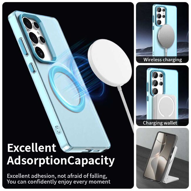 Husa premium pentru  Samsung Galaxy S25 Ultra VivaShell Fusion compatibila MagSafe, Anti-Shock - Protectie Avansata Display & Camera - Design Slim și Elegant - Albastru