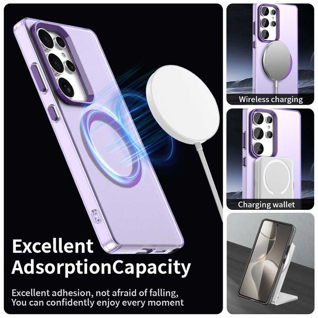 Husa premium pentru  Samsung Galaxy S25 Ultra VivaShell Fusion compatibila MagSafe, Anti-Shock - Protectie Avansata Display & Camera - Design Slim și Elegant - Mov