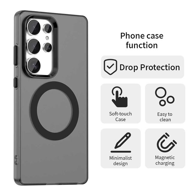Husa premium pentru  Samsung Galaxy S25 Ultra VivaShell Fusion compatibila MagSafe, Anti-Shock - Protectie Avansata Display & Camera - Design Slim și Elegant - Negru