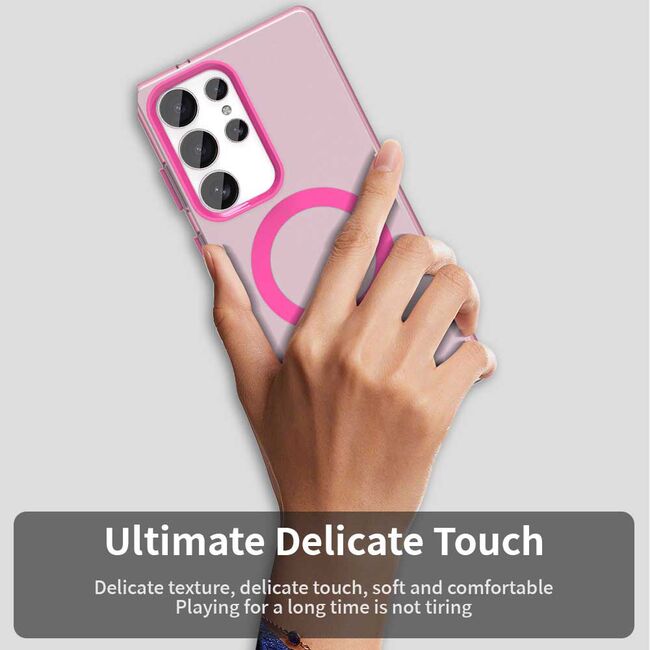 Husa premium pentru  Samsung Galaxy S25 Ultra VivaShell Fusion compatibila MagSafe, Anti-Shock - Protectie Avansata Display & Camera - Design Slim și Elegant - Roz