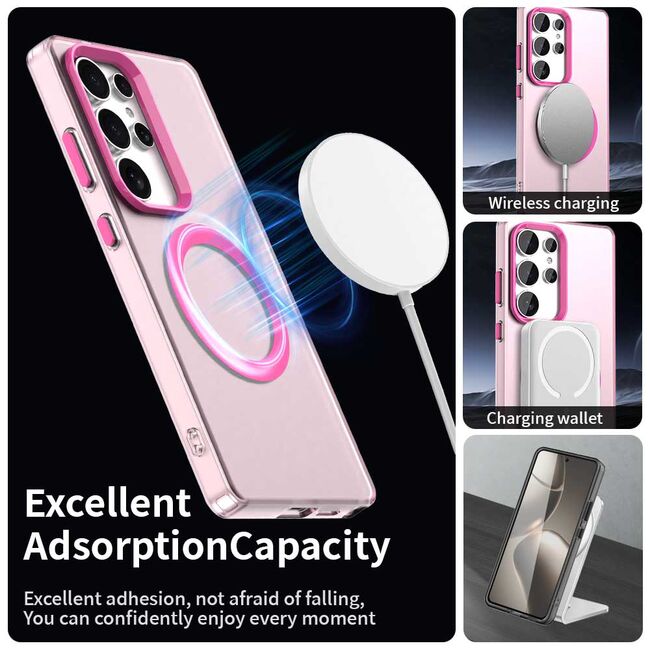 Husa premium pentru  Samsung Galaxy S25 Ultra VivaShell Fusion compatibila MagSafe, Anti-Shock - Protectie Avansata Display & Camera - Design Slim și Elegant - Roz