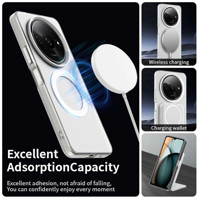 Husa premium pentru  Xiaomi Redmi A3 VivaShell Fusion compatibila MagSafe, Anti-Shock - Protectie Avansata Display & Camera - Design Slim și Elegant - Alb
