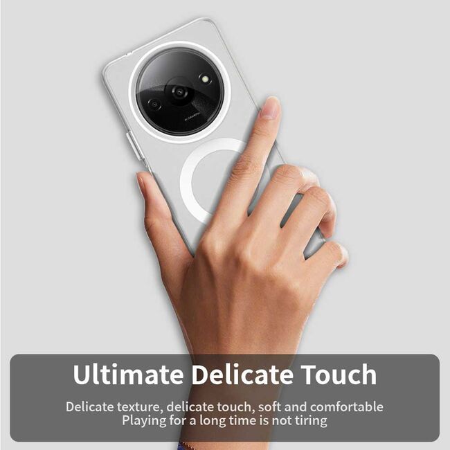 Husa premium pentru  Xiaomi Redmi A3 VivaShell Fusion compatibila MagSafe, Anti-Shock - Protectie Avansata Display & Camera - Design Slim și Elegant - Alb