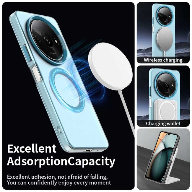 Husa premium pentru  Xiaomi Redmi A3 VivaShell Fusion compatibila MagSafe, Anti-Shock - Protectie Avansata Display & Camera - Design Slim și Elegant - Albastru
