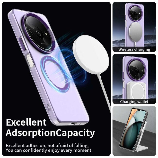 Husa premium pentru  Xiaomi Redmi A3 VivaShell Fusion compatibila MagSafe, Anti-Shock - Protectie Avansata Display & Camera - Design Slim și Elegant - Mov