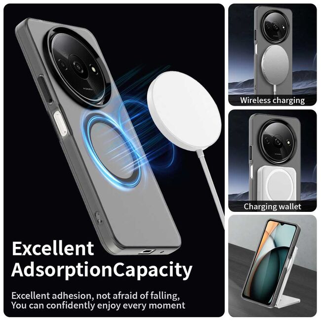 Husa premium pentru  Xiaomi Redmi A3 VivaShell Fusion compatibila MagSafe, Anti-Shock - Protectie Avansata Display & Camera - Design Slim și Elegant - Negru