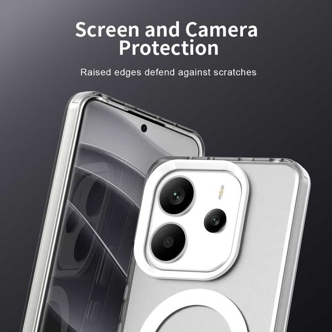 Husa premium pentru  Xiaomi Redmi Note 14 4G VivaShell Fusion compatibila MagSafe, Anti-Shock - Protectie Avansata Display & Camera - Design Slim și Elegant - Alb