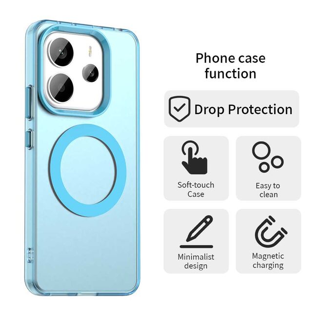 Husa premium pentru  Xiaomi Redmi Note 14 4G VivaShell Fusion compatibila MagSafe, Anti-Shock - Protectie Avansata Display & Camera - Design Slim și Elegant - Albastru